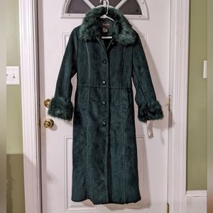 Terry Lewis Vintage Emerald Green Faux Fur Coat